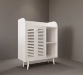 Enwood MAGNETAR BEYAZ MDF Kahve köşesi AHŞAP AYAKLI PANJUR KAPAKLI-RAFLI - 3