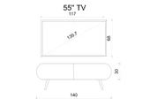Enwood Regulus Beyaz Mdf 2 Kapaklı Ahşap Ayaklı 140 Cm Modern Tv Ünitesi - 6