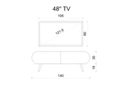 Enwood Regulus Beyaz Mdf 2 Kapaklı Ahşap Ayaklı 140 Cm Modern Tv Ünitesi - 4