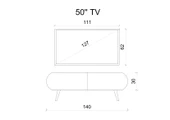 Enwood Regulus Siyah Mdf 2 Kapaklı Ahşap Ayaklı 140 Cm Modern Tv Ünitesi - 5