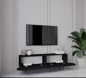 Enwood Regulus Siyah Mdf 2 Kapaklı Ahşap Ayaklı 160 Cm Modern Tv Ünitesi - 2