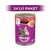 Whiskas Sığır Etli Soslu Yetişkin Kedi Konservesi 400 gr 24 Adet - 1