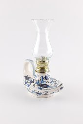 Alaaddin Çini Desenli Mavi Seramik Gaz Lambası El Yapımı Hediyelik Dekoratif - 3