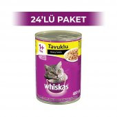 Whiskas Tavuklu Soslu Yetişkin Kedi Konservesi 400 gr 24 Adet - 1