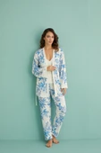 Gd Goldoremi 14401-4 Kadın Termal Kumaş 3'lü Sabahlıklı Pijama Takım - 1