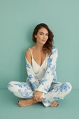 Gd Goldoremi 14401-4 Kadın Termal Kumaş 3'lü Sabahlıklı Pijama Takım - 4