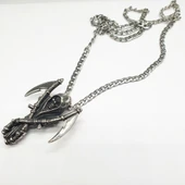 Ölüm Meleği Gümüş Renk Çelik Kolye - 4