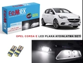 Opel Corsa E LED Plaka Aydınlatma Ampul Seti FEMEX Parlak Beyaz - 1