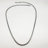 Gümüş Rengi Erkek Çelik Kolye - 9