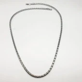 Gümüş Rengi Erkek Çelik Kolye - 1