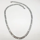 Gümüş Renk Kalın Çelik Zincir Kolye - 1