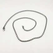 Gümüş Rengi Erkek Çelik Kolye - 2