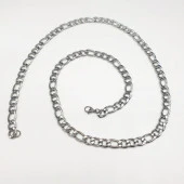 Gümüş Renk Kalın Çelik Zincir Kolye - 5