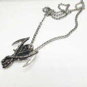 Ölüm Meleği Gümüş Renk Çelik Kolye - 1
