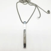 Gümüş Renk Çubuk Model Çelik Kolye - 11