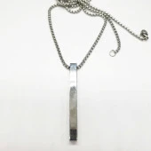 Gümüş Renk Çubuk Model Çelik Kolye - 9