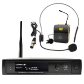 UHF KABLOSUZ MİKROFON 1 YAKA 1 HEADSET COOMA B-2798 - 2