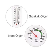 Ayt Powermaster Pm-24665 Sıcaklık Nem Ölçer Analog Termometre -20 +50 Derece Arası Ölçüm Ev Duvar Tipi - 5