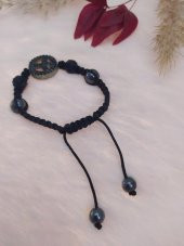 Hdmarketim Sıralı Swarovski Siyah Taşlı Örgü Bileklik Ayarlanabilir - 3