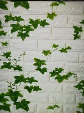 Renkli Duvarlar NW88 Kavak Yaprağı Tuğla Yapışkanlı Duvar Kağıdı 3D Panel thumbnail 2