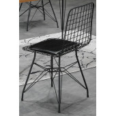 6'LI SİYAH EKO TEL SANDALYE-MUTFAK SANDALYESİ-ÇALIŞMA SAMDALYESİ - 4