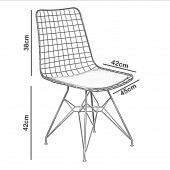 6'LI SİYAH EKO TEL SANDALYE-MUTFAK SANDALYESİ-ÇALIŞMA SAMDALYESİ - 7