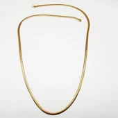 Altın Renk Sıkıştırılmış Çelik Zincir Kolye - 10