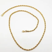 Altın Renk Sarmal Çelik Zincir Kolye - 12