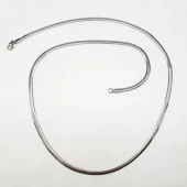 Gümüş Renk Sıkıştırılmış Çelik Zincir Kolye - 2