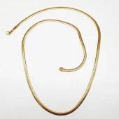 Altın Renk Sıkıştırılmış Çelik Zincir Kolye - 4