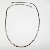 Gümüş Renk Sıkıştırılmış Çelik Zincir Kolye - 8