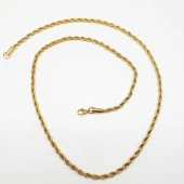 Altın Renk Sarmal Çelik Zincir Kolye - 2