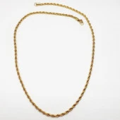 Altın Renk Sarmal Çelik Zincir Kolye - 7