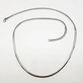 Gümüş Renk Sıkıştırılmış Çelik Zincir Kolye - 11