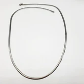 Gümüş Renk Sıkıştırılmış Çelik Zincir Kolye - 10