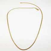 Altın Renk Sıkıştırılmış İnce Çelik Zincir Kolye - 10