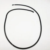 Siyah Renk Erkek Çelik Kolye - 1