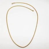 Gümüş Renk Yuvarlak Sıkıştırılmış Çelik Zincir Kolye - 1