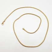 Gümüş Renk Yuvarlak Sıkıştırılmış Çelik Zincir Kolye - 6