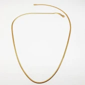 Altın Renk Sıkıştırılmış İnce Çelik Zincir Kolye - 7