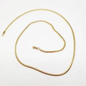 Altın Renk Sıkıştırılmış İnce Çelik Zincir Kolye - 4