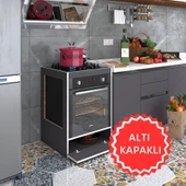 Kenzlife ankastre modülü kabini vanadyum3 gri fırın ocak dolabı kapaklı thumbnail 1