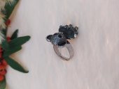 Gümüş Renk Ayı Figürlü Yüzük Kristalli Ayarlanabilir Çocuk Yüzük thumbnail 2