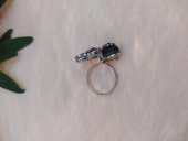 Gümüş Renk Kelebek Figürlü Yüzük Kristalli Ayarlanabilir Çocuk Yüzük - 3