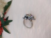 Yüzük Gümüş Renk Uğurböceği Figürlü Yüzük Kristalli Ayarlanabilir Çocuk Yüzük thumbnail 2