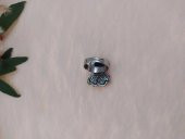 Gümüş Fare Figürlü Yüzük Kırmızı Kristalli Ayarlanabilir Çocuk Yüzük - 3