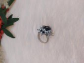 Gümüş Renk Ağustos böceği Yüzük Kristalli Ayarlanabilir Çocuk Yüzük - 2