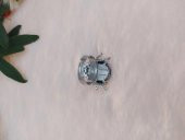 Gümüş Renk Ağustos böceği Yüzük Kristalli Ayarlanabilir Çocuk Yüzük - 3