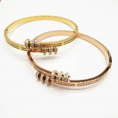 Üst Üste Halkalı Taşlı Kadın Bileklik - 8