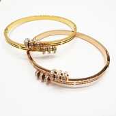 Üst Üste Halkalı Taşlı Kadın Bileklik - 11